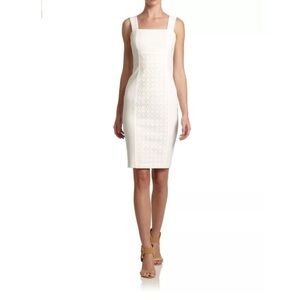 ❤️ RAOUL White Eyelet Panel Exposed Zipper Tank Dress